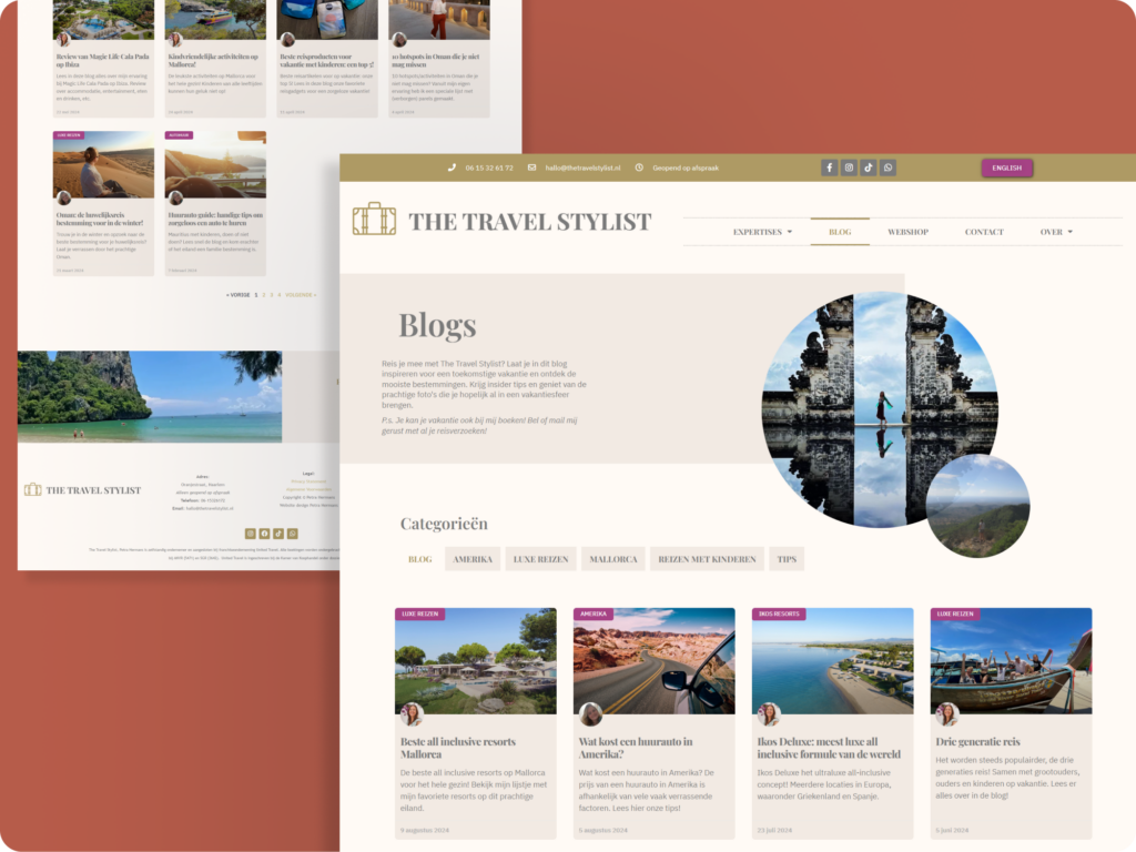 The Travel Stylist blogpagina upgrade - Portfolio KRKL